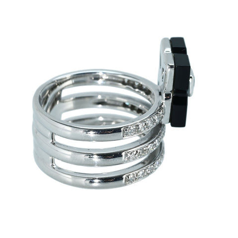【中古】K18WG/ONIX DIAMOND RING ダイヤモンドリング D0.42ct D0.08ct 8.8g #10