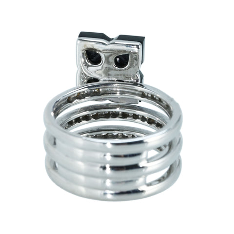 【中古】K18WG/ONIX DIAMOND RING ダイヤモンドリング D0.42ct D0.08ct 8.8g #10