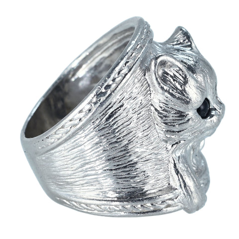 【中古】 PT900 ONIX RING オニキスリング（ネコ）16.5g #13
