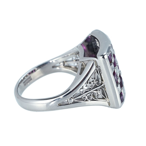 【中古】PT900 RUBY RING ルビ・ダイヤモンドーリング R1.75ct D0.92ct 12.6g #9