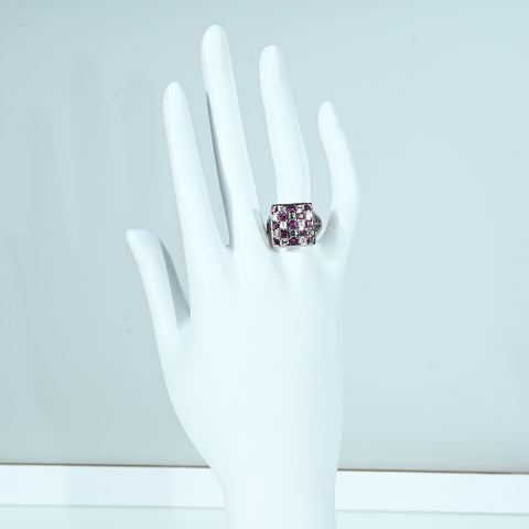 【中古】PT900 RUBY RING ルビ・ダイヤモンドーリング R1.75ct D0.92ct 12.6g #9