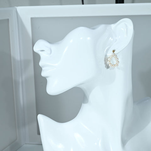 【中古】 K18YG AKOYA PEARL EARRINGS アコヤパールピアス 4.0mm 2.8g PIERCE