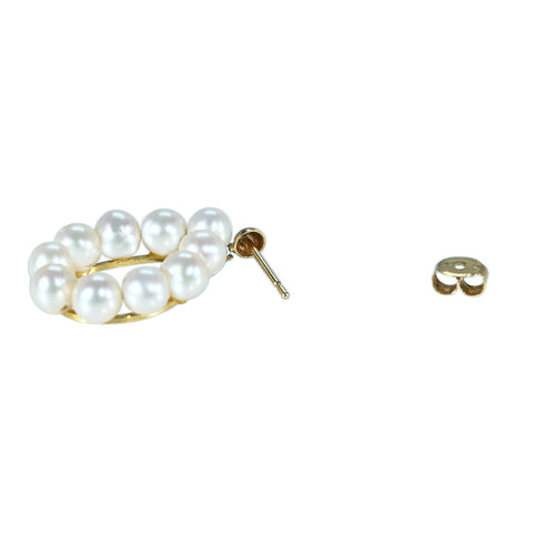 【中古】 K18YG AKOYA PEARL EARRINGS アコヤパールピアス 4.0mm 2.8g PIERCE