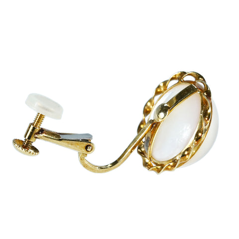 【中古】K18YG MABE PEARL EARRING マベパールイヤリング 13.5mm 6.0g