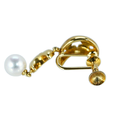 【中古】MIKIMOTO ミキモト K18YG AKOYA PEARL EARRINGSアコヤパールイヤリング 6.3mm 6.6g ONE PRICE