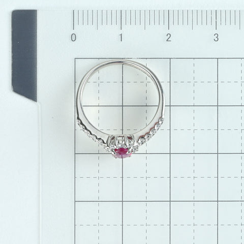 【中古】PT900 RUBYルビーリング R0.50ct D0.50ct  4.8g #9 GGSソーティング