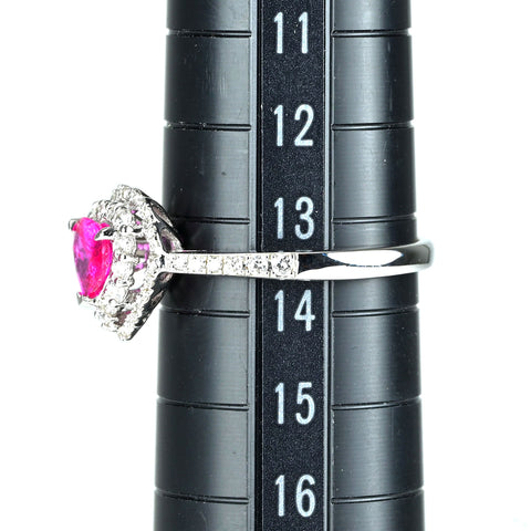 [Used] K18WG RUBY Ruby Ring R0.68ct D0.33ct 2.9g #14 