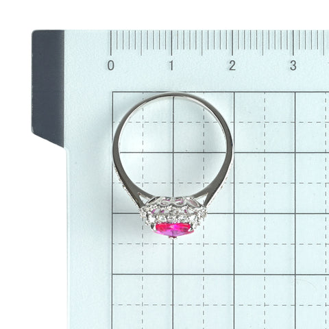 [Used] K18WG RUBY Ruby Ring R0.68ct D0.33ct 2.9g #14 