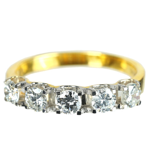 【中古】K18YG DIAMOND ダイヤモンド リング D0.90ct 2.9g #13