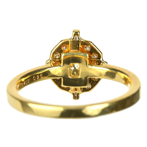 【中古】K18YG DIAMOND ダイヤモンド リング 0.412ct  D0.25ct 3.8g #12