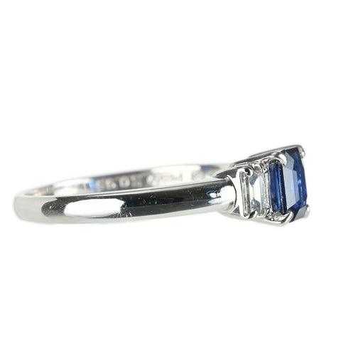 [Used] TASAKI PT900 SAPPHIRE Sapphire Ring S0.95ct D0.30ct 4.5g #11 