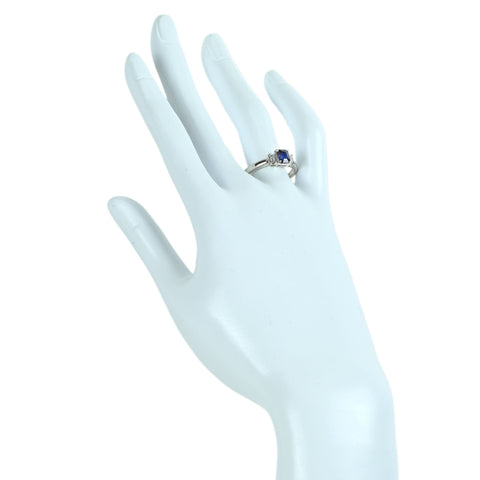 [Used] TASAKI PT900 SAPPHIRE Sapphire Ring S0.95ct D0.30ct 4.5g #11 