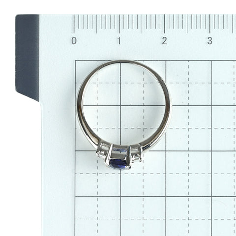 [Used] TASAKI PT900 SAPPHIRE Sapphire Ring S0.95ct D0.30ct 4.5g #11 