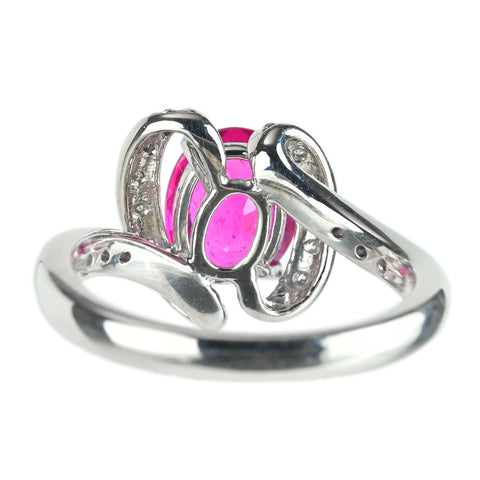 【中古】PT900 PINK TOURMALINE ピンクトルマリンリング PT1.58ct D0.20ct 6.76g #12