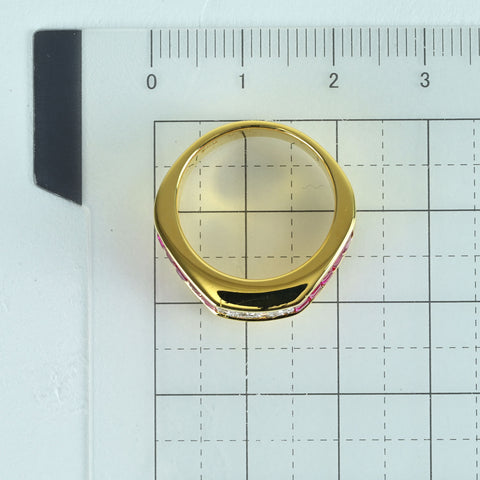 【中古】K18YG RUBYルビー・ダイヤモンドリング R2.75ct D0.75ct 10.0g #11.5
