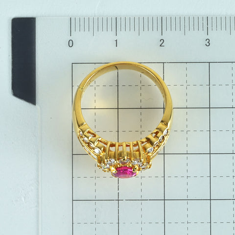 【中古】K18YG RUBYルビーリング R0.92ct D1.45ct 8.3g #16