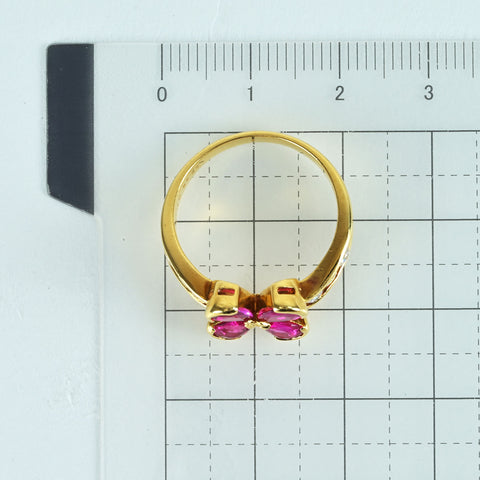 【中古】K18YG RUBY ルビーリングR1.79ct D0.48ct 5.2g #16