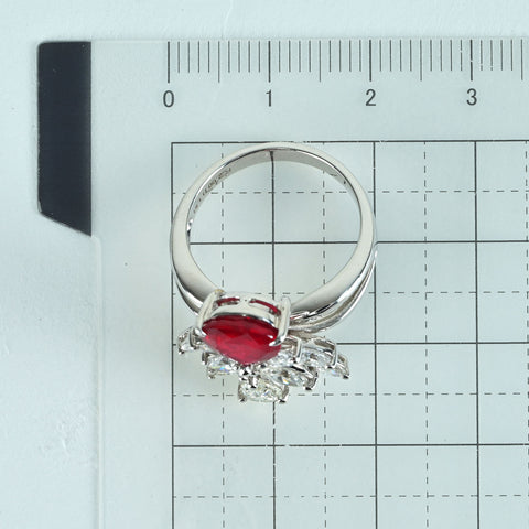 【中古】K18WG RUBYモザンビーク産非加熱ルビーリング R2.00ct D1.51ct GRS鑑別書 6.4g 12.5