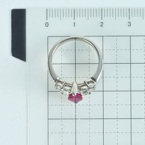 【中古】PT900 RUBYルビーリング R1.18ct D0.41ct 7.2g #12