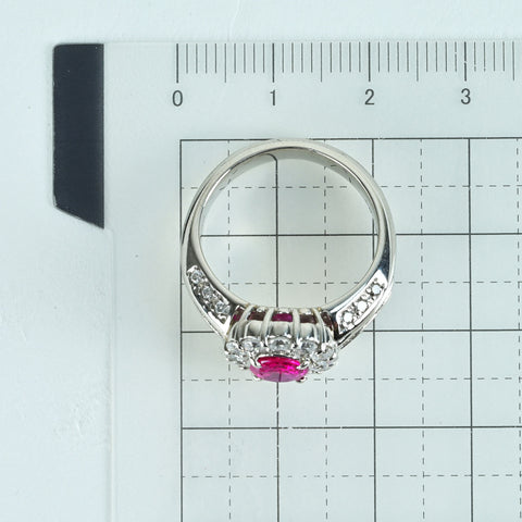 【中古】PT900 RUBYビルマ産ルビーリング R1.20ct D1.24ct GIA鑑別書 12.8g #15