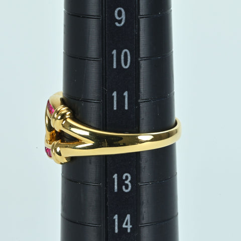 【中古】K18YG RUBYルビー・ダイヤモンドリング R0.19ct D0.12ct 4.2g #12
