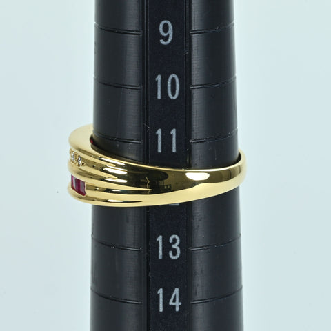 【中古】K18YG RUBYルビー・ダイヤモンドリング R0.69ct D0.05ct 4.5g #12