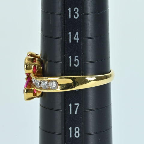 【中古】K18YG RUBY ルビーリングR1.79ct D0.48ct 5.2g #16