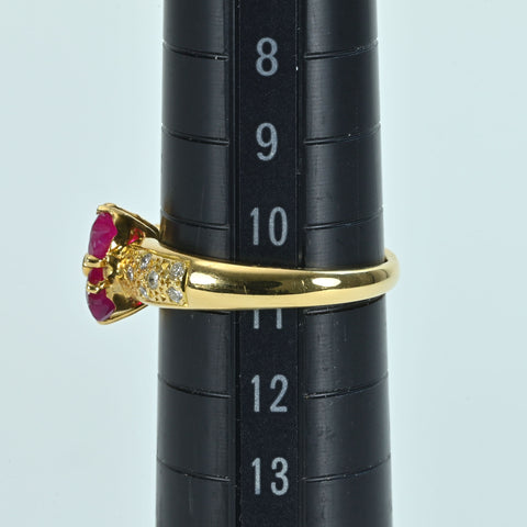 【中古】K18YG ルビーリング D0.13ct 3.6g #11