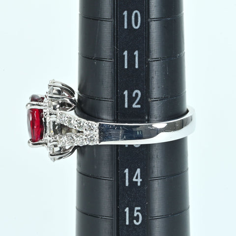 【中古】PT900 RUBYマダガスカル産非加熱ルビーリング R2.12ct D1.10ct GRS鑑別書 7.9g #13