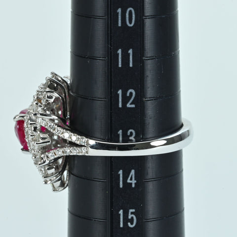 【中古】K18WG RUBYミャンマー産 ルビーリング R1.39ct D1.42ct AIGS鑑別書 6.5g #13