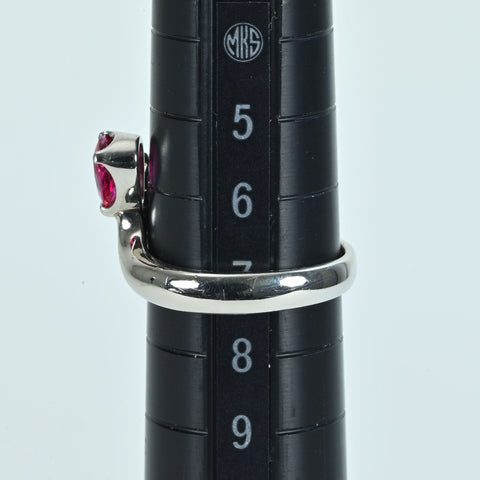 【中古】PT900 RUBYルビーリング R0.45ct D0.24ct 5.8g #7