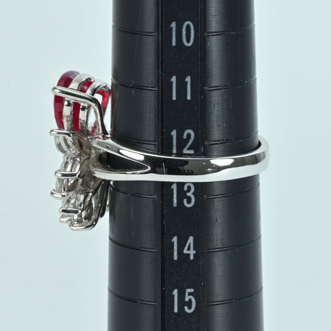 【中古】K18WG RUBYモザンビーク産非加熱ルビーリング R2.00ct D1.51ct GRS鑑別書 6.4g 12.5