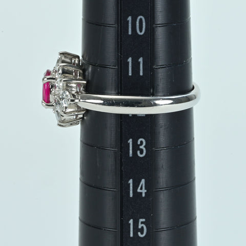 【中古】 PT850 RUBYルビーリング R0.53ct D0.83ct 5.3g #12
