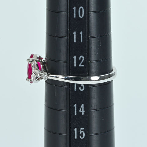 【中古】K18WG RUBYビルマ産ルビーリング R1.16ct D0.34ct GRS鑑別書 1.9g #12.5