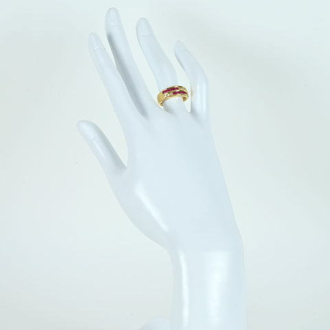 【中古】K18YG RUBYルビー・ダイヤモンドリング R0.69ct D0.05ct 4.5g #12