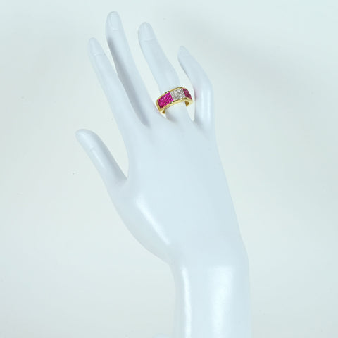 【中古】K18YG RUBYルビー・ダイヤモンドリング R2.75ct D0.75ct 10.0g #11.5