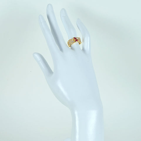 【中古】K18YG RUBYルビーリング D1.20ct 6.4g #11.5