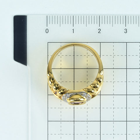 【中古】K18 RUBYルビーリング RING R1.024ct D0.12ct CGLソーティング 9.6g #14