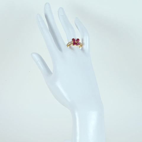 【中古】K18YG RUBY ルビーリングR1.79ct D0.48ct 5.2g #16