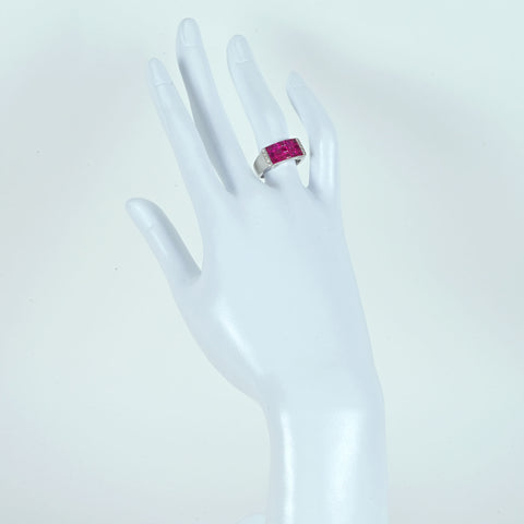 【中古】K18WG RUBYルビーリング R1.73ct D0.1 7ct.4.0g #11.5