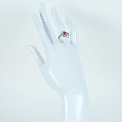 【中古】 PT850 RUBYルビーリング R0.53ct D0.83ct 5.3g #12