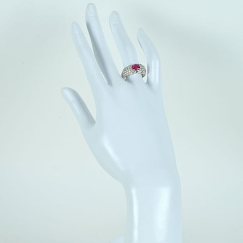 【中古】PT900 RUBYルビーリング R1.56ct D1.01ct 8.3g #13