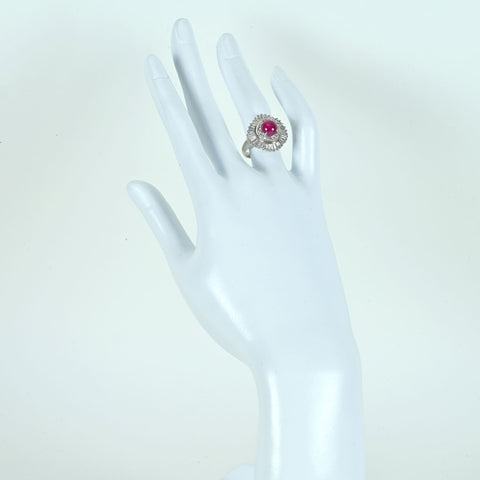 【中古】PT900 RUBYルビーリング R2.01ct D1.35ct 10.9g #11.5