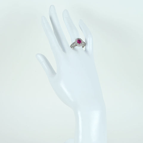 【中古】PT900 RUBYビルマ産ルビーリング R1.20ct D1.24ct GIA鑑別書 12.8g #15