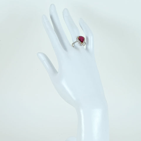 【中古】K18WG/YG RUBYモザンビーク産非加熱ルビーリング R3.04ct D0.98ct AIGS ピジョンブラッド鑑別書5.3g #14.5