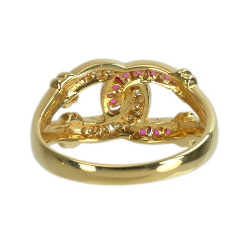 【中古】K18YG RUBYルビー・ダイヤモンドリング R0.19ct D0.12ct 4.2g #12