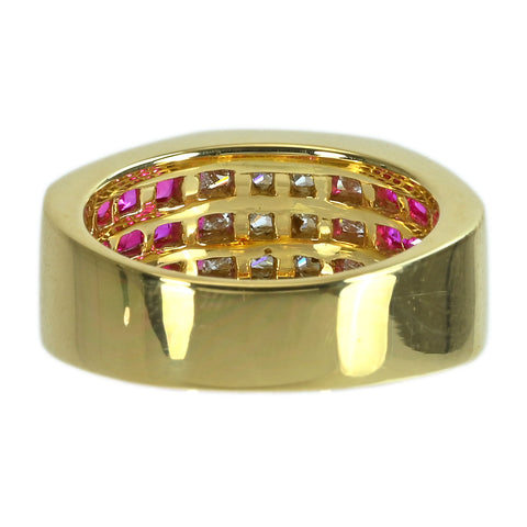 【中古】K18YG RUBYルビー・ダイヤモンドリング R2.75ct D0.75ct 10.0g #11.5