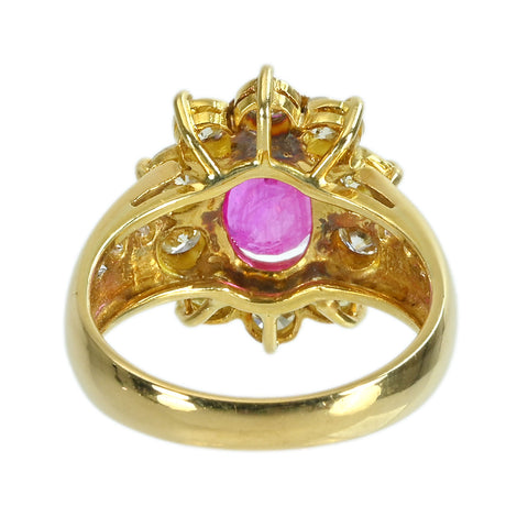 【中古】K18YG PINK SAPPHIREピンクサファイアリング PS2.12ct D1.20ct 6.9g #11.5