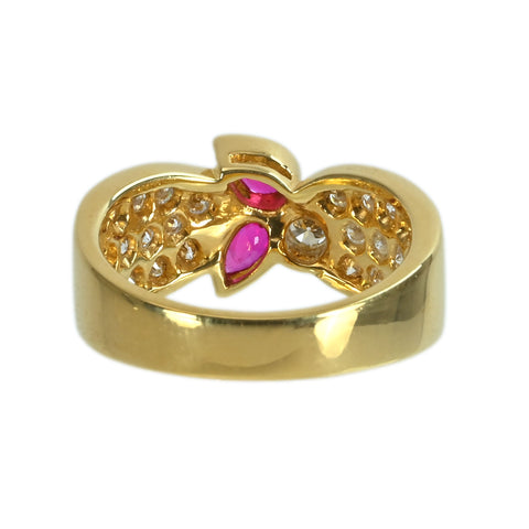 【中古】K18YG RUBYルビーリング D1.20ct 6.4g #11.5