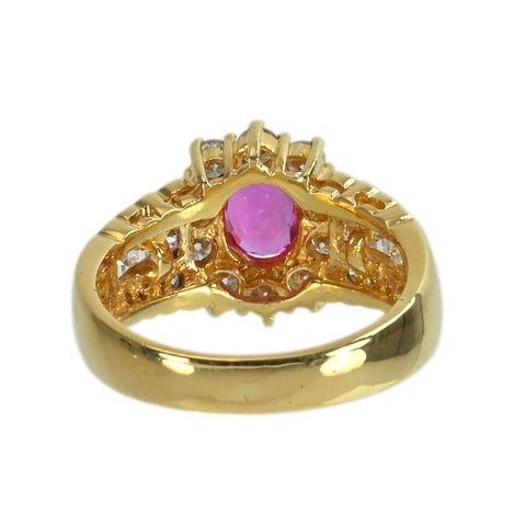 【中古】K18YG RUBYルビーリング R0.92ct D1.45ct 8.3g #16